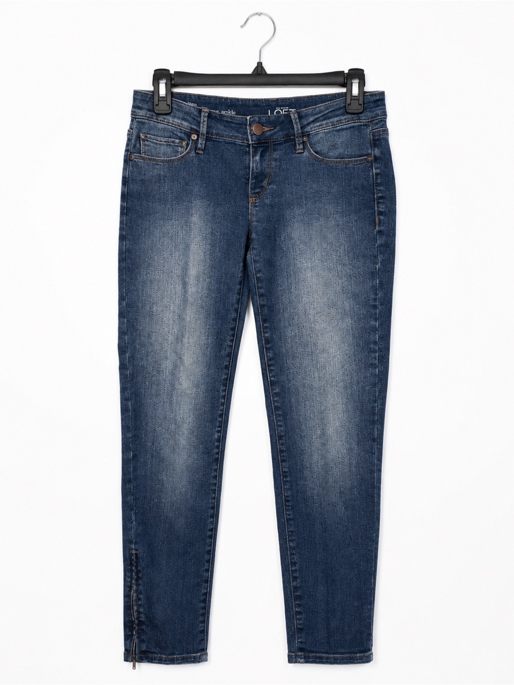 LOFT Curvy Skinny Ankle Jeans Women’s 25/0 Medium Wash Zip Ankle Stretch